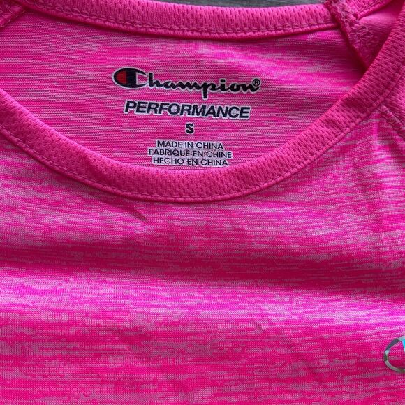 Champion Girls Top Size Small Performance Pink Heathered Athletic Long Sleeve - Picture 4 of 11